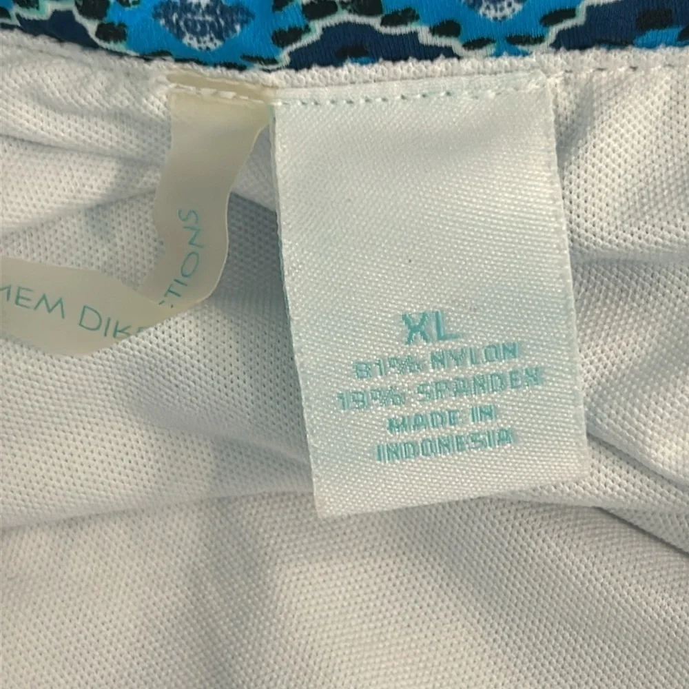 New Directions blue patterned bikini swim bottoms size XL NWOT